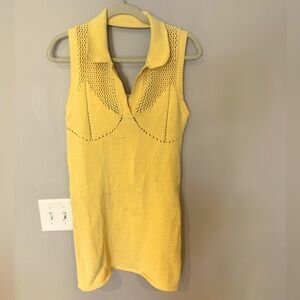 Yellow Knit Summer Dress/Cover-Up